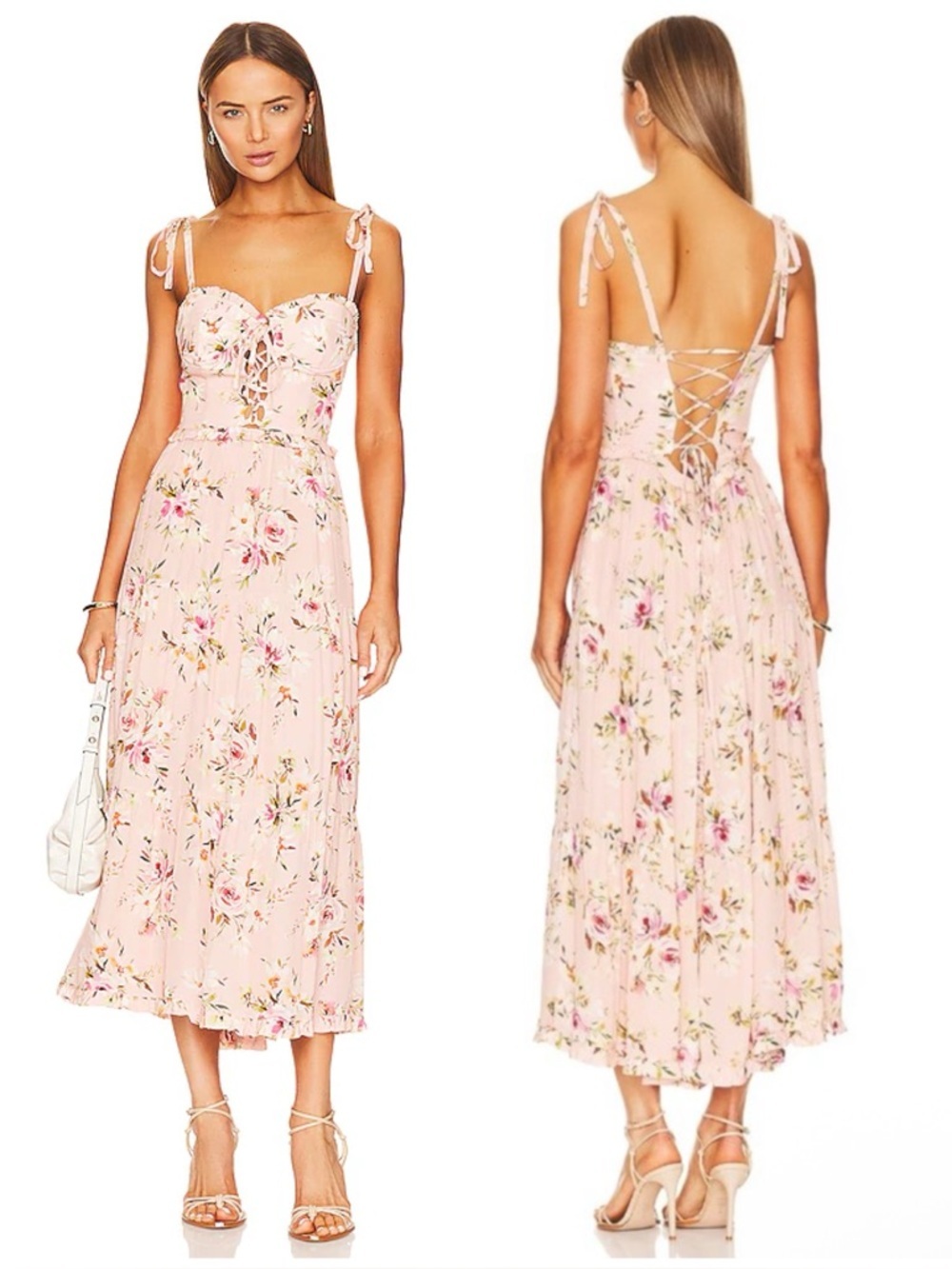 YUMI KIM Sandrine Midi Dress in Floral Dawn Blush Size S